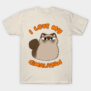 I Love My Himalayan Cat Fluffy Brown Kitty Torbie Kawaii Chibi T-Shirt